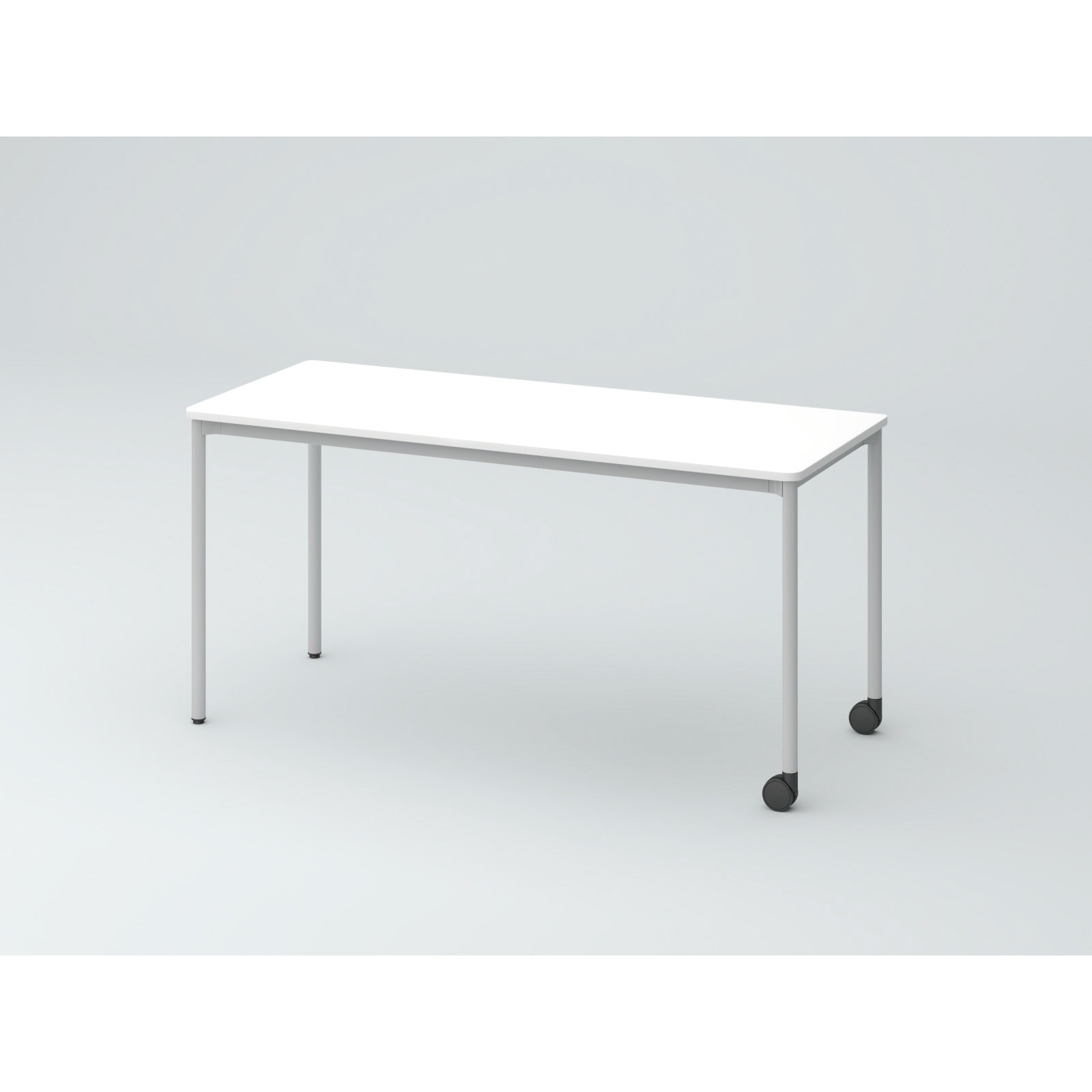 DCW-156HNRTC1ZW オリゴテーブル ホワイトボード天板 角型 1500×600 4本丸脚 片側キャスター<配送時組立サービス付> 1台 イトーキ 【通販モノタロウ】