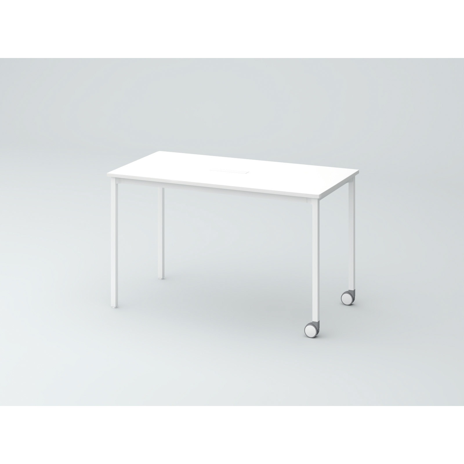 DCW-126HHSTC1WW オリゴテーブル ホワイトボード天板(配線キャップ) 角型 1200×600 4本角脚 片側キャスター<配送時組立サービス付> 1台 イトーキ 【通販モノタロウ】