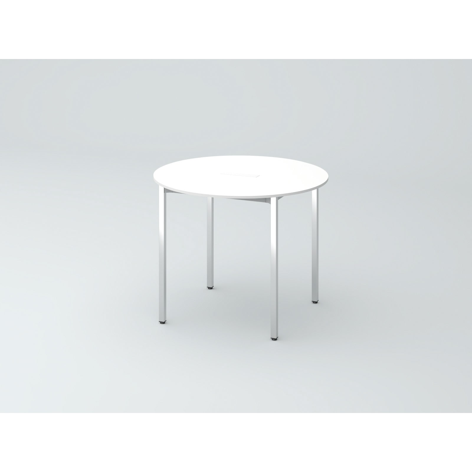 DCW-09CHSPA1-PW オリゴテーブル ホワイトボード天板(配線キャップ) 円形 Φ900 4本角脚 (メッキ脚)<配送時組立サービス付> 1台 イトーキ 【通販モノタロウ】