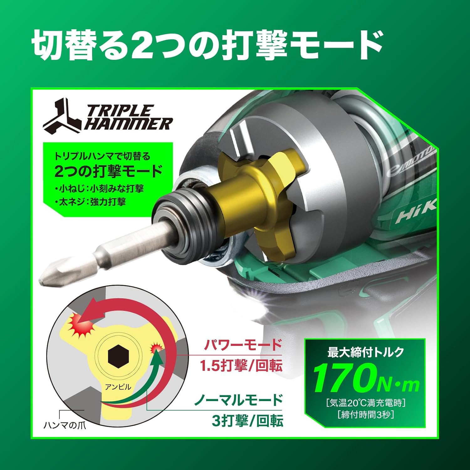 WH12DCA (2JSB) 10.8Vコードレスインパクトドライバ 1台 HiKOKI