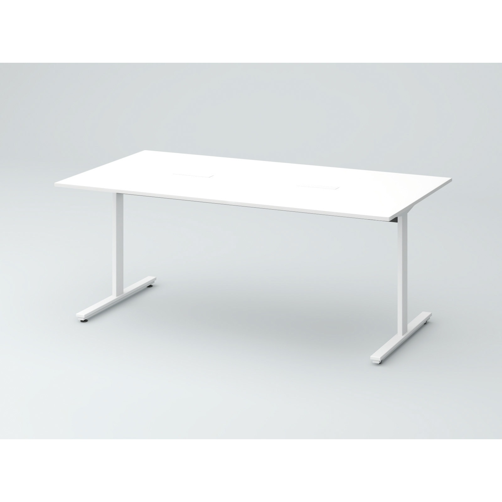 DCW-189HHTTC-WW オリゴテーブル ホワイトボード天板(配線キャップ) 1800×900 T字脚 片側キャスター<配送時組立サービス付> 1台 イトーキ 【通販モノタロウ】