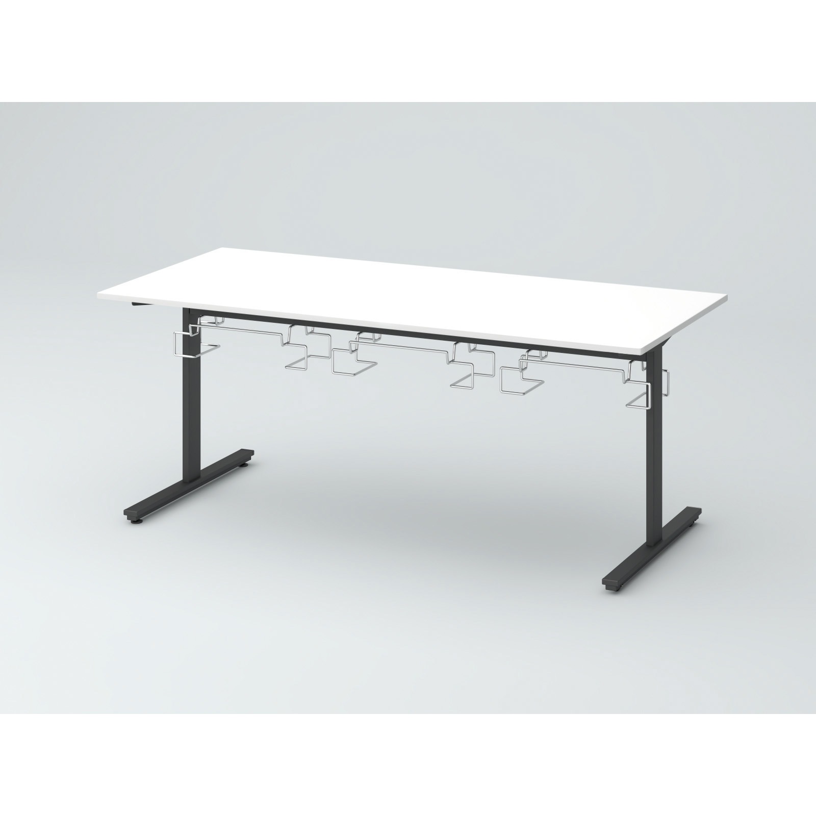 DCW-187HNHTC-TW オリゴテーブル ホワイトボード天板 2100×900 T字脚 片側キャスター チェアハンギングタイプ<配送時組立サービス付> 1台 イトーキ 【通販モノタロウ】