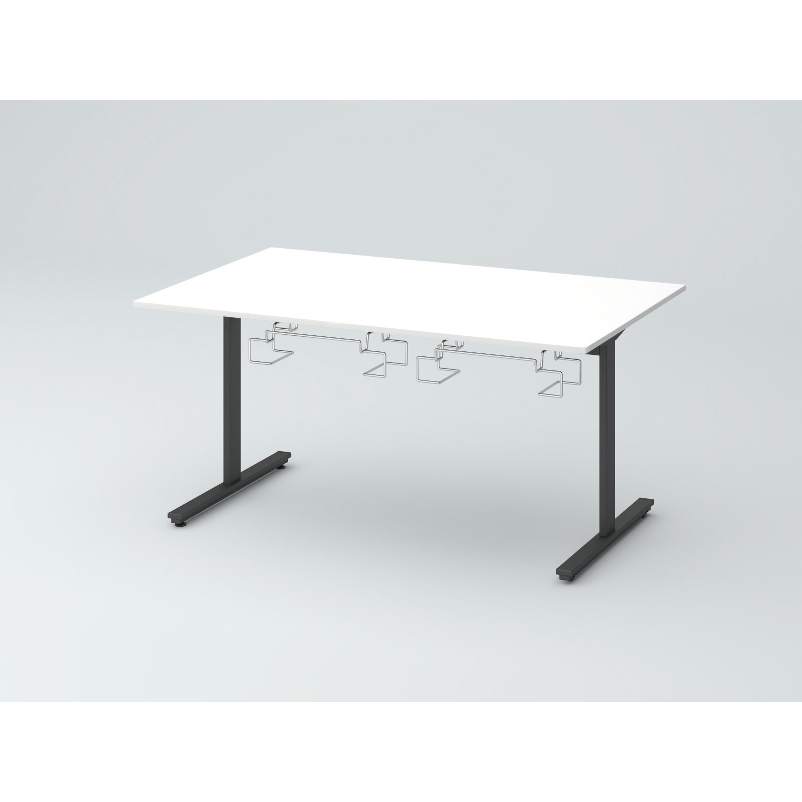 DCW-159HNHTC-TW オリゴテーブル ホワイトボード天板 2100×900 T字脚 片側キャスター チェアハンギングタイプ<配送時組立サービス付> 1台 イトーキ 【通販モノタロウ】