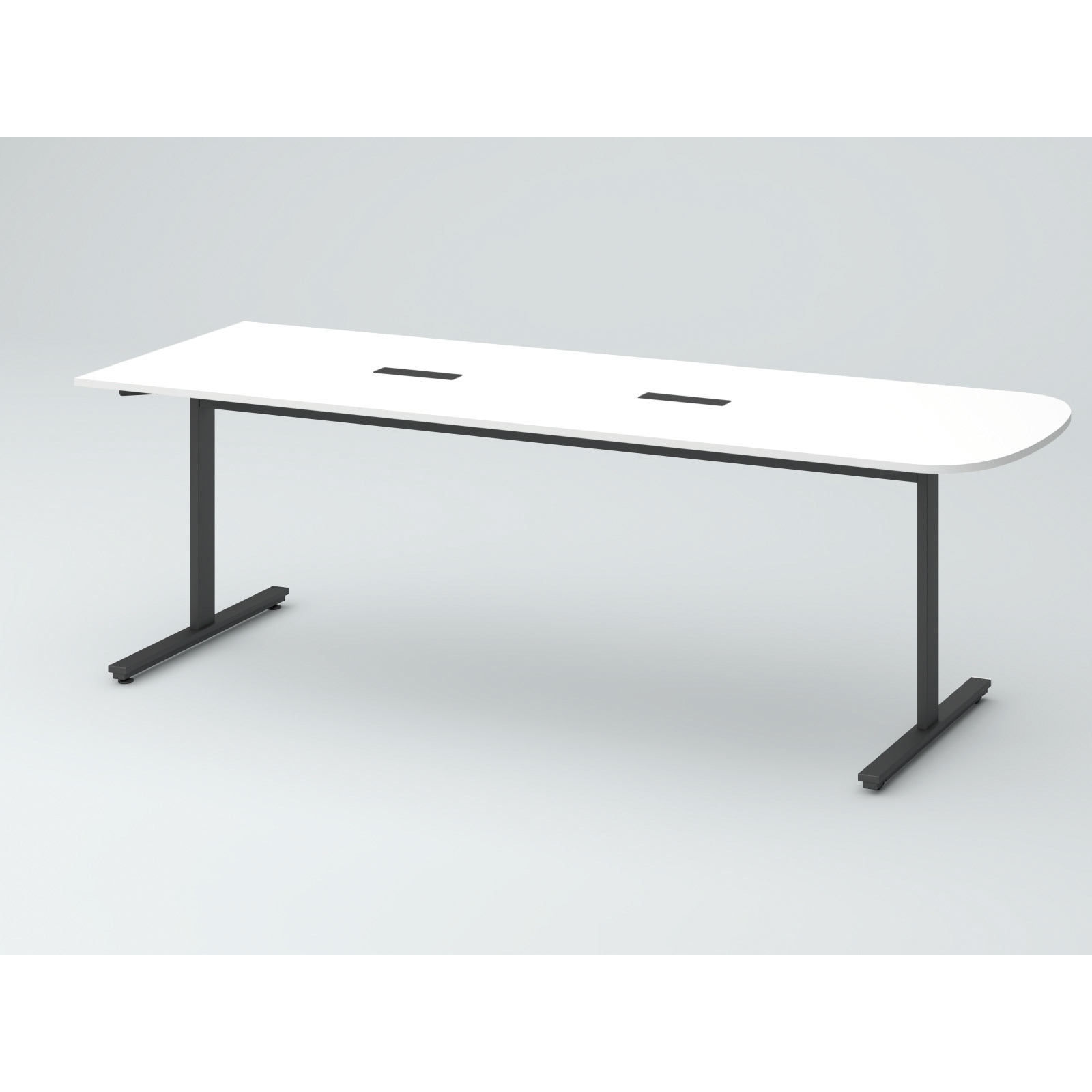 DCW-217SHTTC-TW オリゴテーブル ホワイトボード天板 片R(配線キャップ) 2100×750 T字脚 片側キャスター<配送時組立サービス付> 1台 イトーキ 【通販モノタロウ】