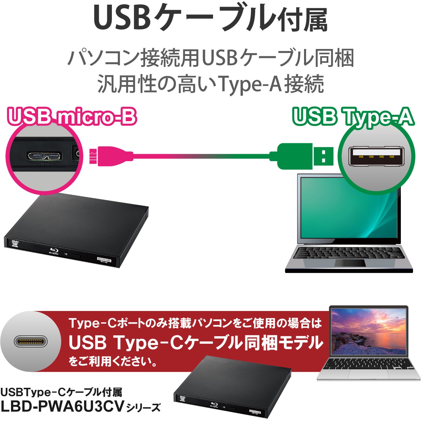 ブルーレイドライブ　LBD-PWA6U3VBK　その他3点セット Amazon.co.jp: ロジテック 外付け ブルーレイドライブ Blu-ray
