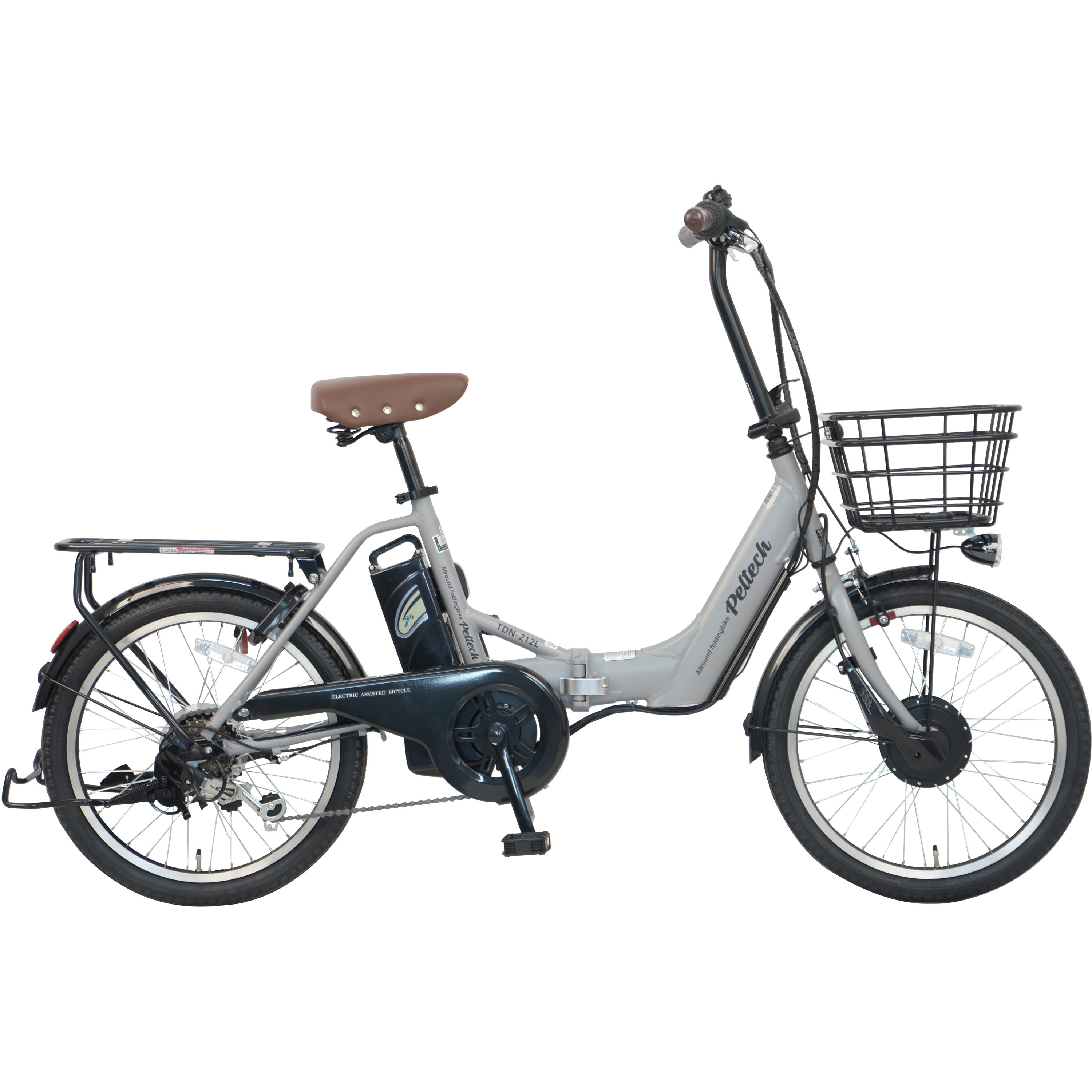 電動アシスト自転車 20インチ 12Ah グレー ミニバイク