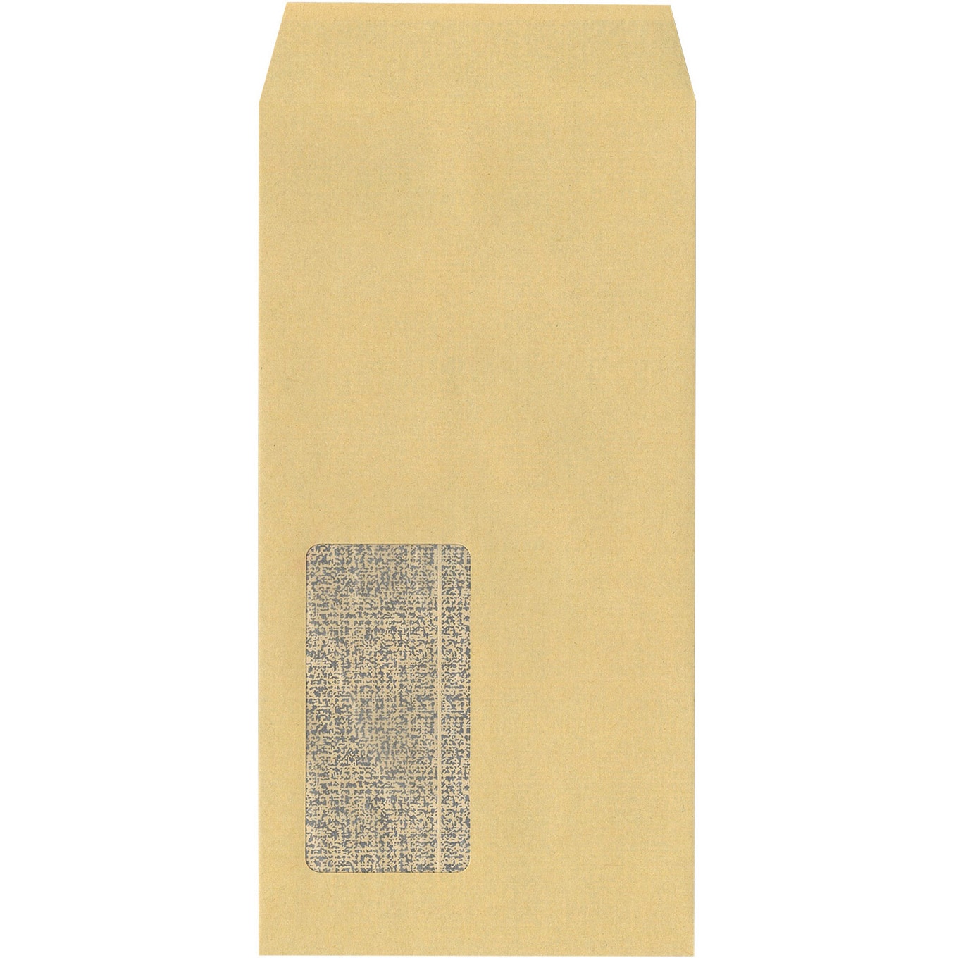 04195 透けない窓付き封筒 今村紙工 窓枠あり テープなし クラフト色