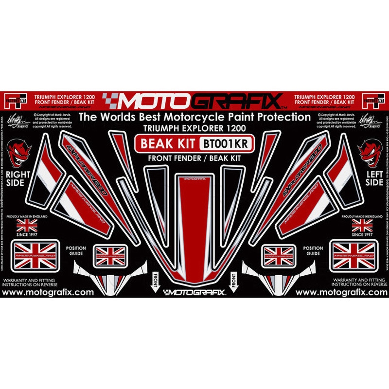 BT001KR Beak Protection MOTO GRAFIX (モトグラフィックス) 適合車種TRIUMPH Tiger1200(12-17) 色BLACK/RED   BT001KR