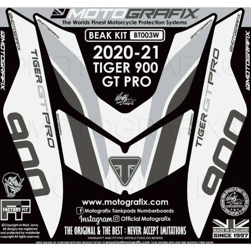 BT003W Beak Top Protection MOTO GRAFIX (モトグラフィックス) 色White with Grey & Metallic Silver   BT003W