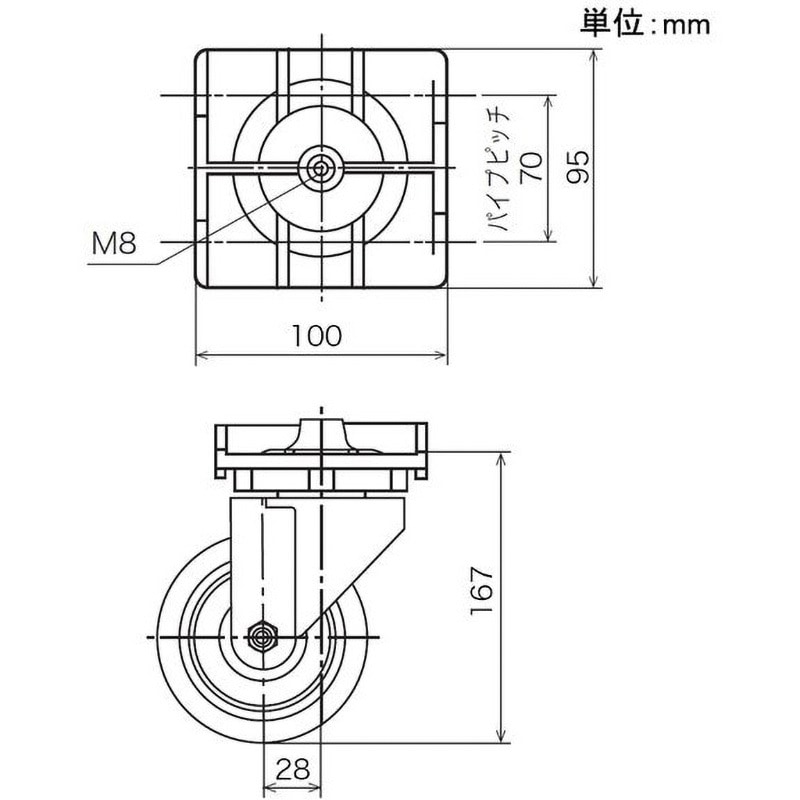 CJ-130 サンアローキャスター 矢崎化工 自由車 車輪径130mm - 【通販