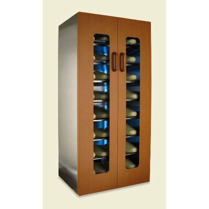 J16-04 UVクリーン DX スリッパ殺菌保管庫 16足保管  DXタイプ(木目調) 東邦歯科産業 メイプル色 幅48cm奥行36cm高さ101cm  J16-04