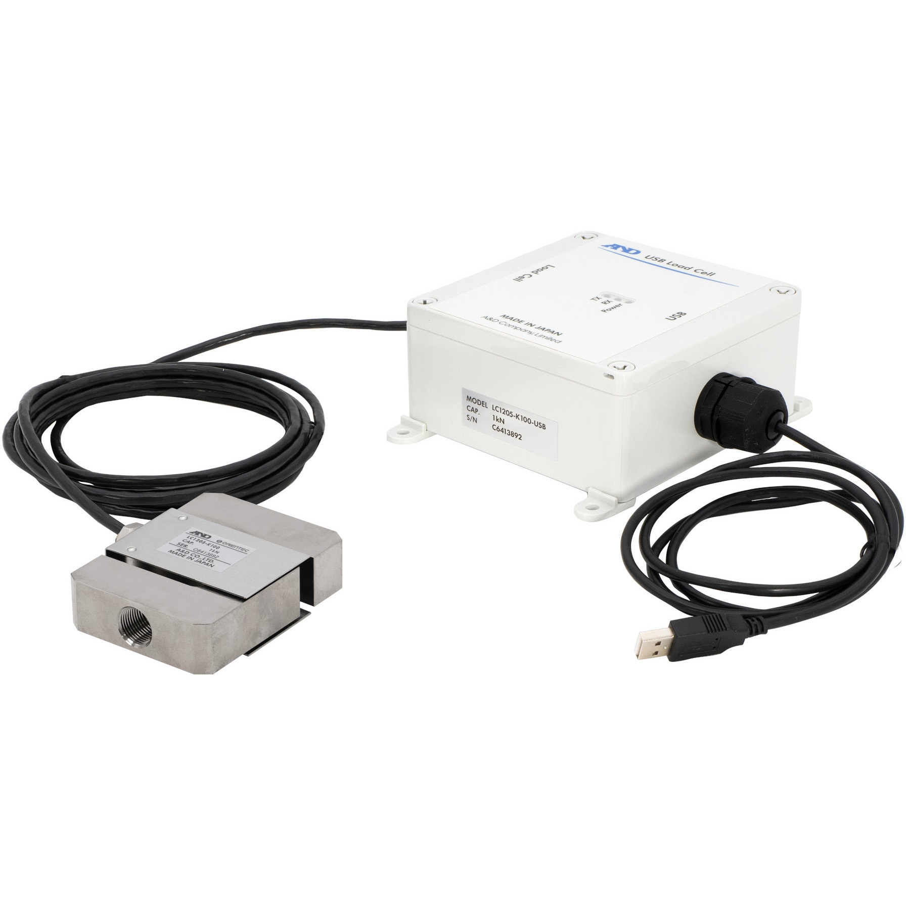 LC1205-K100-USB (定格容量:1kN) USB出力S字タイプ汎用ロードセル 1台 エー・アンド・デイ 【通販モノタロウ】