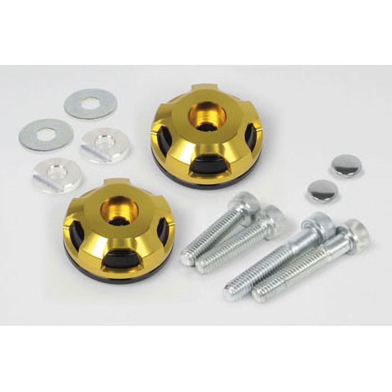 06-01-0391 2ピース ハンドルバーエンド ノーマルハンドル用 TAKEGAWA(武川) ブラック/ゴールド色  1個 06-01-0391