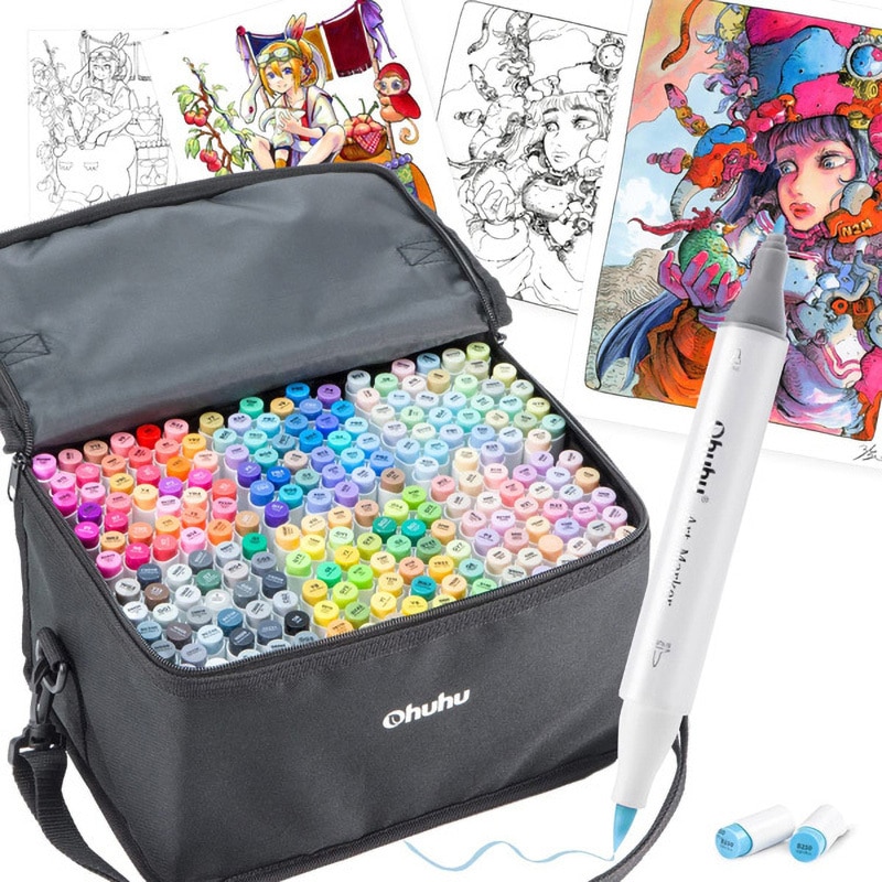 Y30-80402-14 Ohuhuイラストマーカー 216色セット 筆 Ohuhu(サウザンド