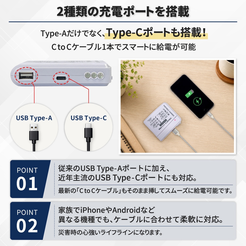 10001251SIXBKBKBK 乾電池式ポータブル充電器 (単三電池 6本タイプ) 1