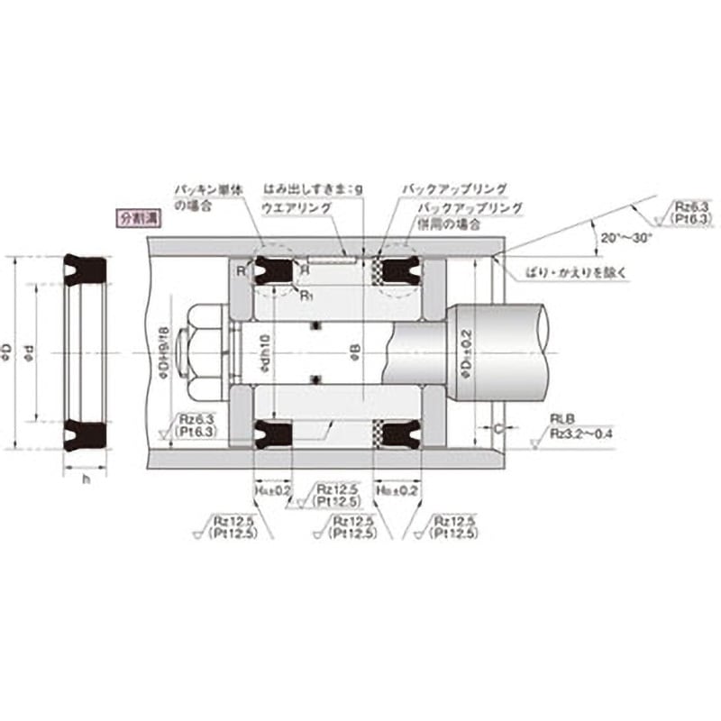 UPH 90 110 15 F パッキン(フッソ) UPH型 1個 NOK 【通販サイトMonotaRO】