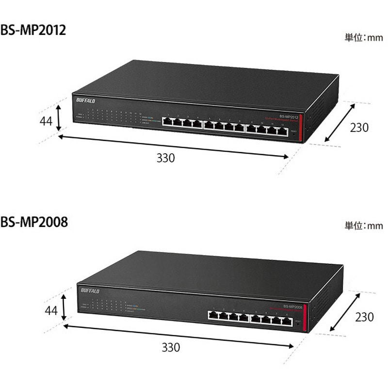 BS-MP2008 レイヤー2 マルチギガ(10G/5G/2．5G/1000M/100M)対応スイッチ BUFFALO(バッファロー) 8ポート  BS-MP2008 - 【通販モノタロウ】