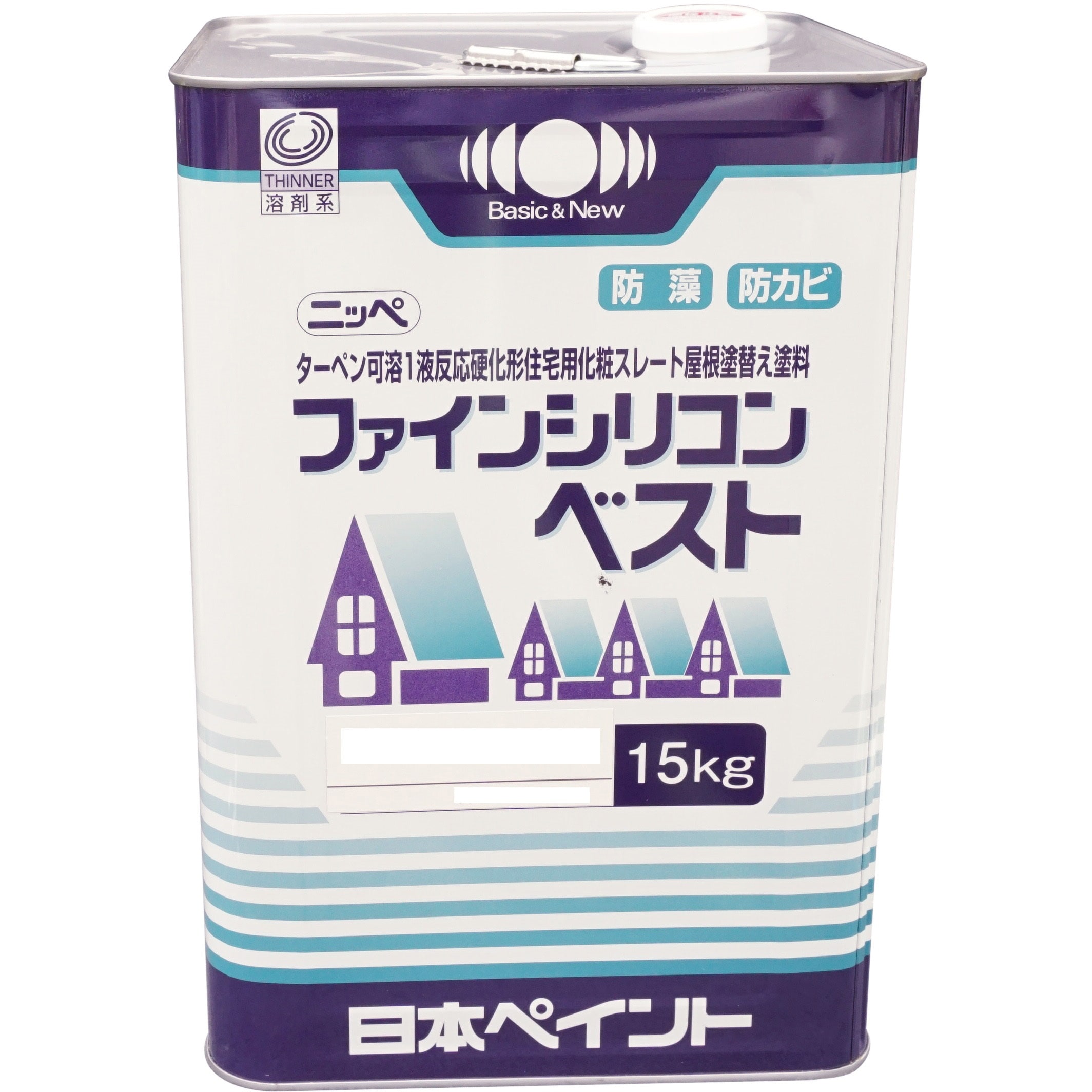 1004751 ニッペ ファインシリコンベスト シリコン樹脂スレート屋根用塗料 常備色 日本ペイント 塗回数2 モスグリーン色 1缶(15kg) -  【通販モノタロウ】