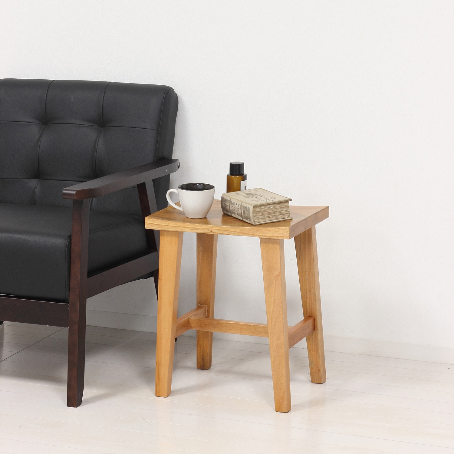 61920 ウッドスツール クロシオ ×キャスター ナチュラル色 高さ450mm幅