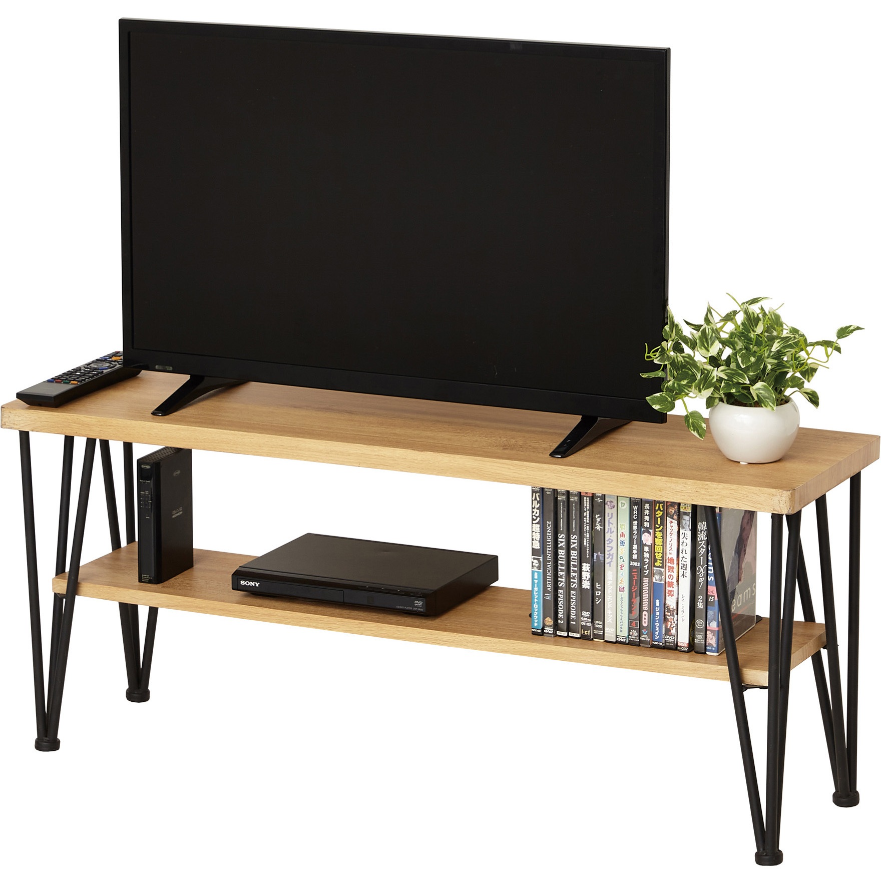 2種セット カントリーTV台W105 と ハイキャビネット