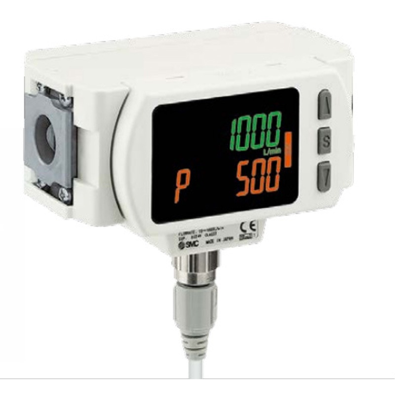 PF3A702H-CSN-M 3色表示デジタルフロースイッチ 大容量/モジュラタイプ SMC 左→右   PF3A702H-CSN-M