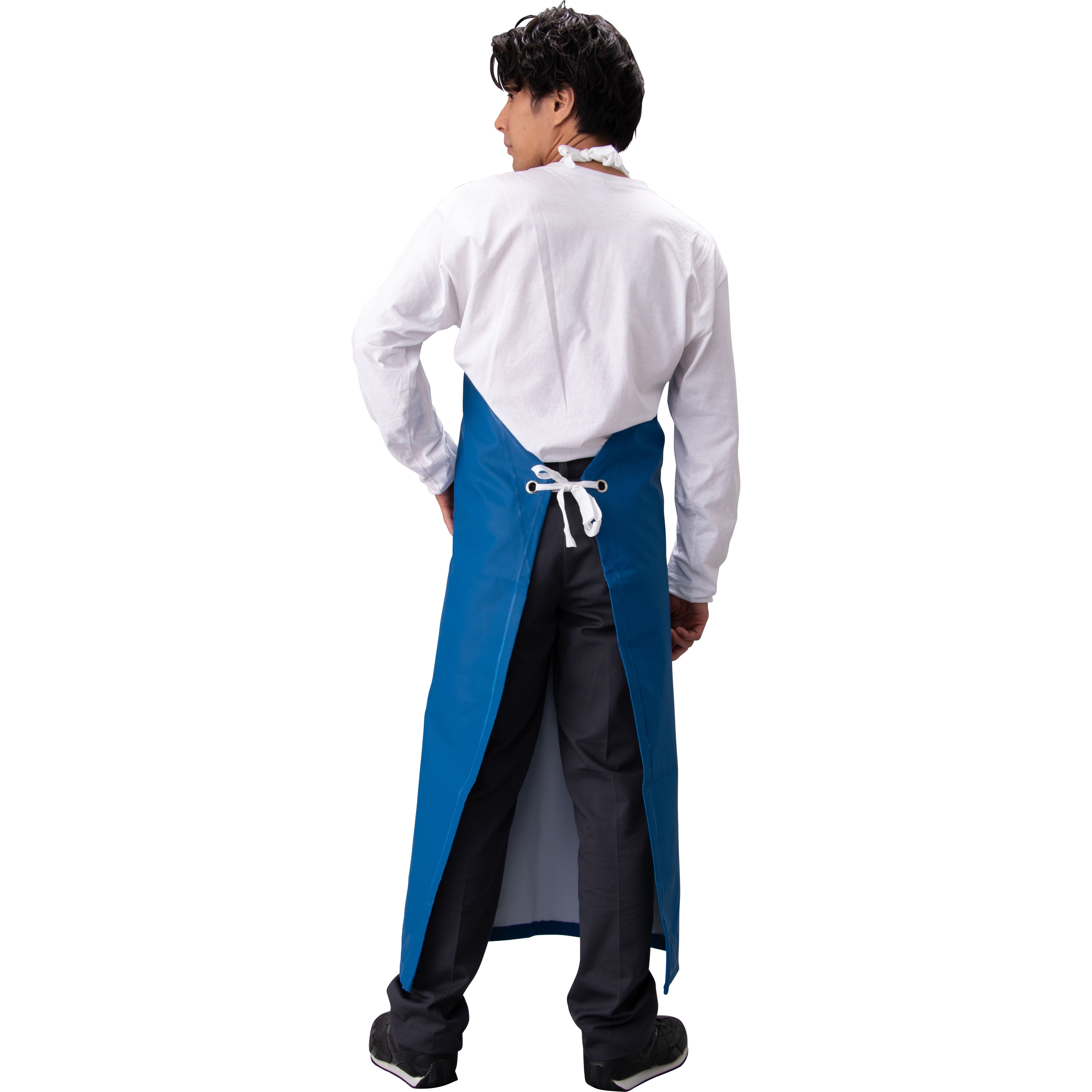 前掛け ビニール製 胸付 モノタロウ 青色 M - 【通販モノタロウ】