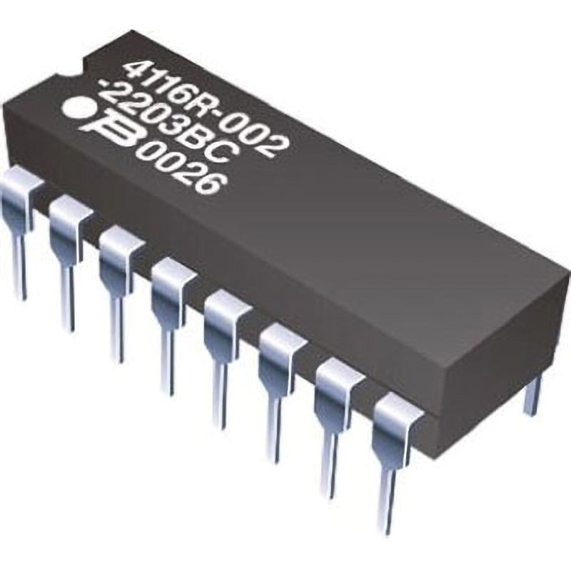 4116R-1-221LF Bourns 抵抗アレイ， 220Ω， 2.25W， ±2%， 素子数：8 BOURNS 1袋(25個) 4116R-1-221LF
