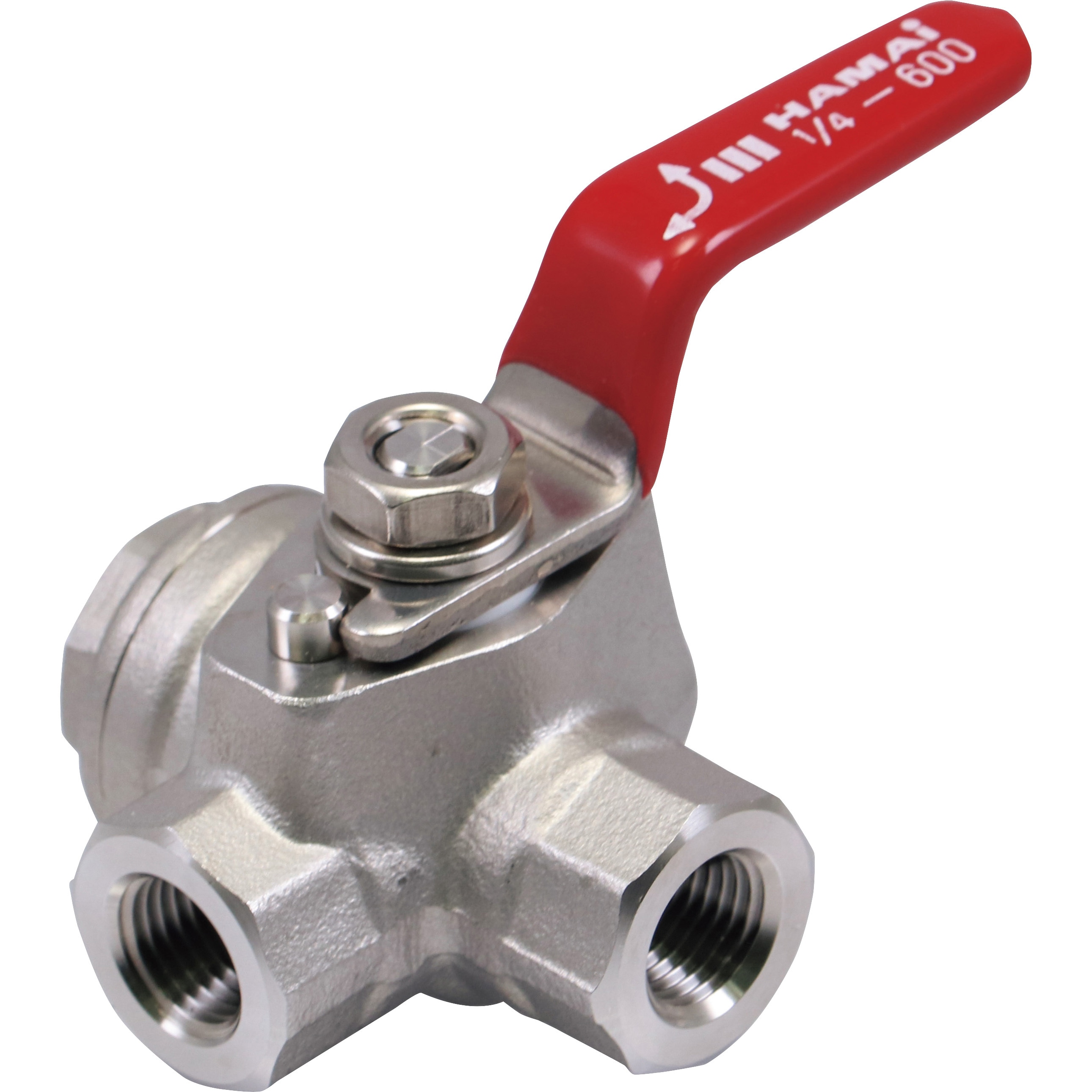 RSS-31-08Rc ステンレス製禁油処理3方ボールバルブ(Lポート) ハマイ RC×RC接続 呼び径(B)1/4  RSS-31-08Rc