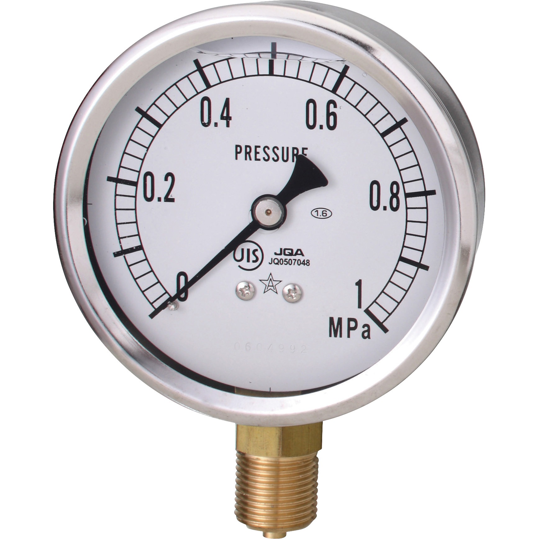 GLT-31-6MPA 汎用グリセリン入圧力計 A型 右下精器製造 圧力レンジ0～6MPa   GLT-31-6MPA