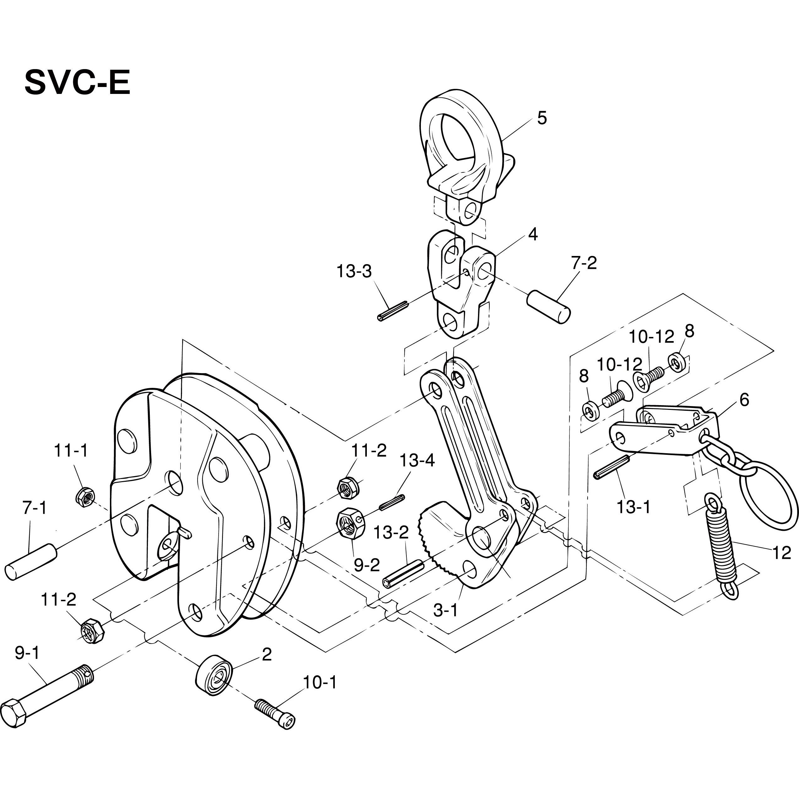 SVH1E 立吊クランプ(SVC-E)用シャックルセット 1セット スーパーツール 【通販モノタロウ】