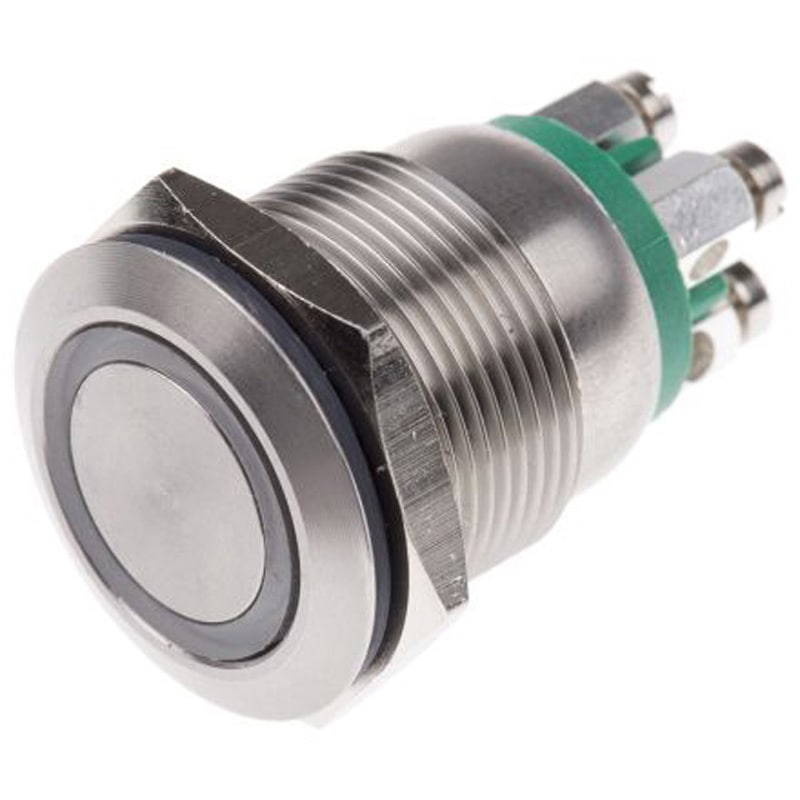 MPI002/TE/GN/24 Bulgin 押しボタンスイッチ， モーメンタリ， パネルマウント， SPST， MPI002/TE/GN/24 1個 BULGIN 【通販モノタロウ】