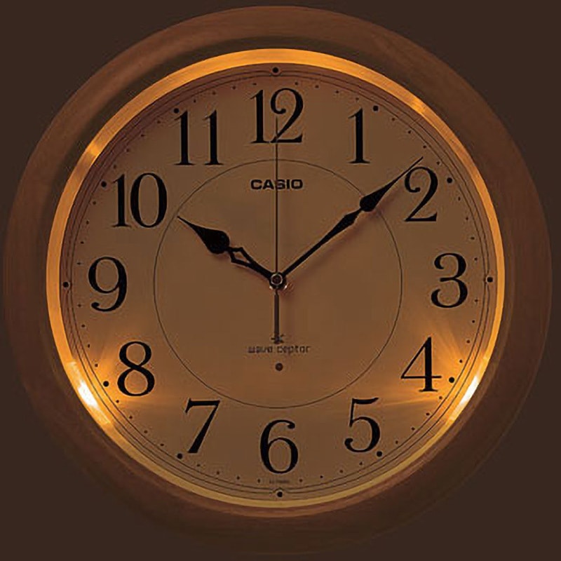 電波掛け時計(木目調34cm) カシオ計算機 丸型掛け時計 【通販モノタロウ】