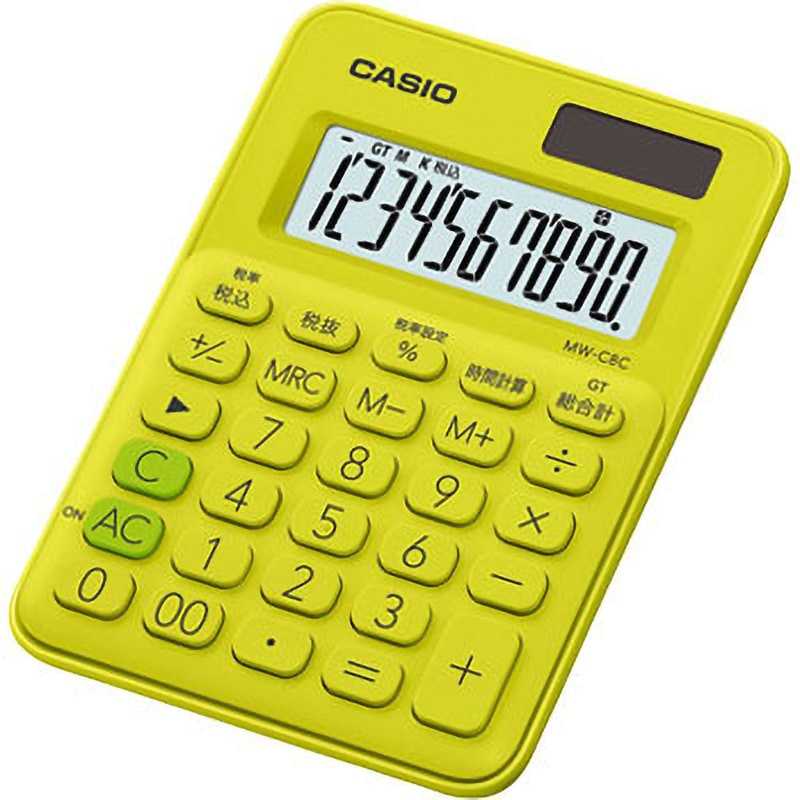 MW-C8C-YG-N カラフル電卓(ミニミニミジャストサイズ) 1個 カシオ
