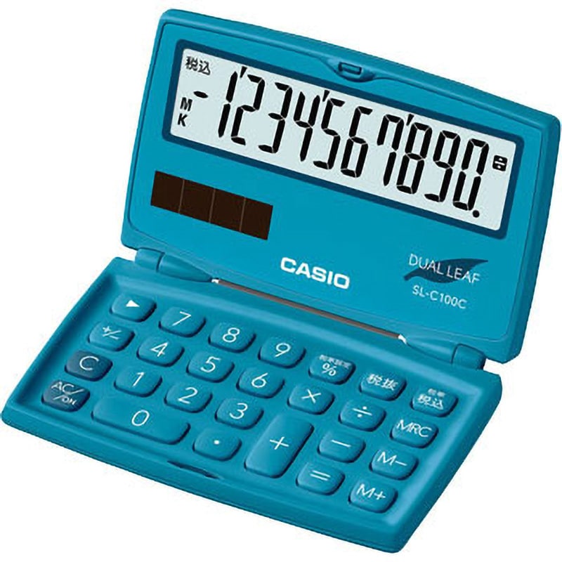 SL-C100C-BU-N カラフル電卓(折りたたみ手帳サイズ) カシオ