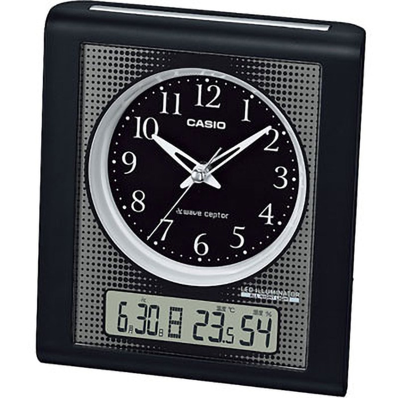 A5・B16△▲木目と黒の計2台カシオ電波目覚まし時計TQT-351NJ-1JF CASIO TQT-351NJ-1JF 目覚し時計 WAVE CEPTOR【ウェーブセプター