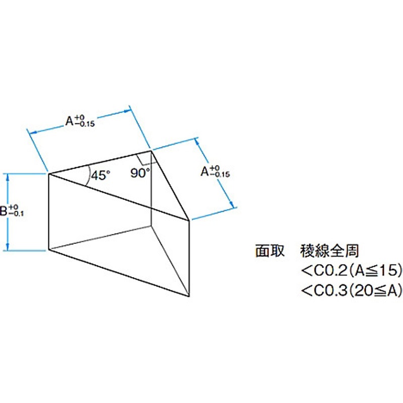 RPB3-30-550 45°直角反射プリズム(コート付) RPBシリーズ 1個 シグマ光 シグマ光機 RPB3-30-550