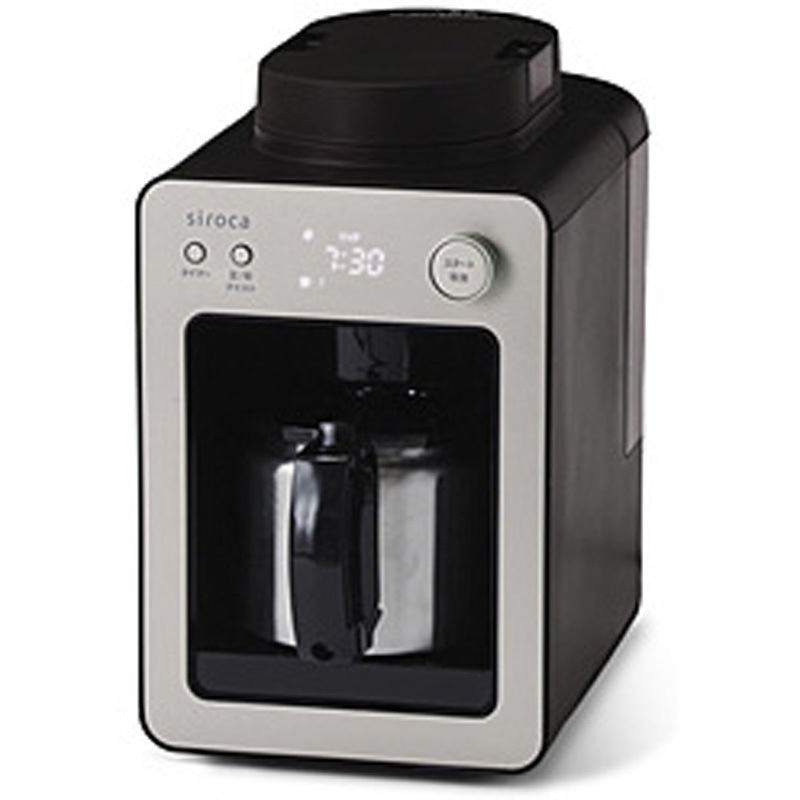 SCA372 全自動コーヒーメーカー カフェばこ ステンレスサーバー シャンパンシルバー SC-A372(SN) [全自動 /ミル付き] 1個 siroca 【通販モノタロウ】