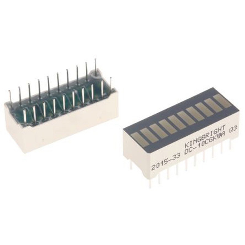 DC-10CGKWA Kingbright LEDディスプレイ， 緑， ライトバー， 10セグメント， DC-10CGKWA 1セット(20個) KINGBRIGHT 【通販モノタロウ】