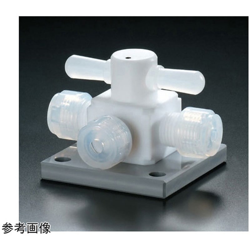 NR1328-002 フッ素樹脂三方バルブ圧入型ベース付 Φ8 1個 アズワン 【通販モノタロウ】 37,635円