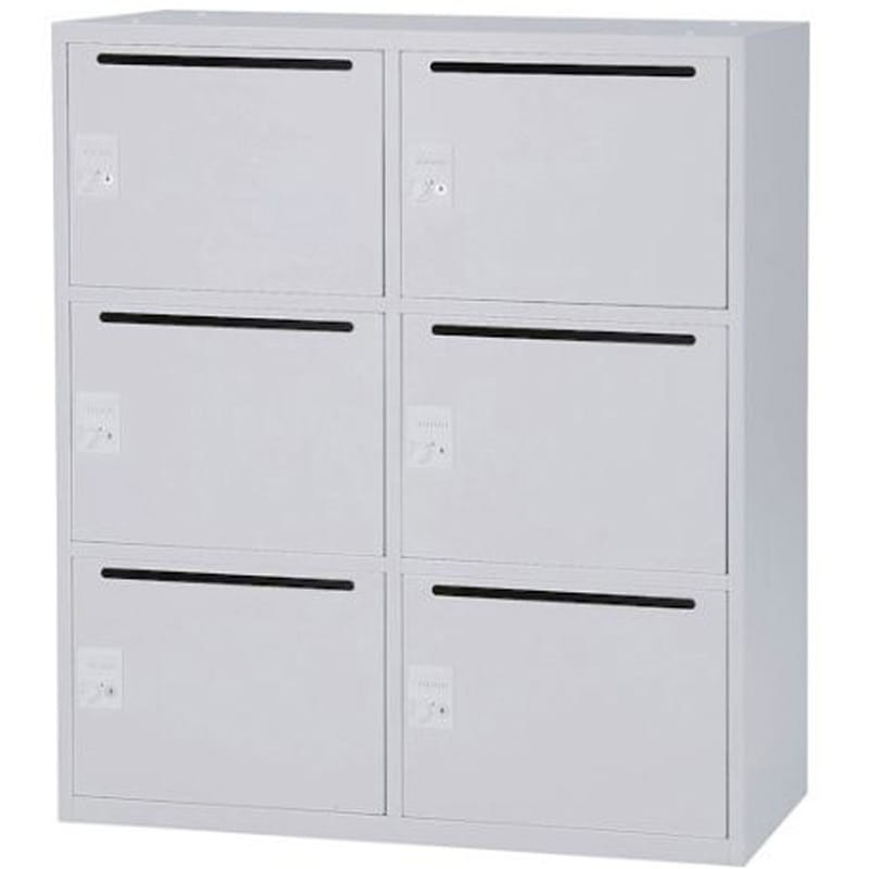 IPL-6MS WH パーソナルロッカー6人用 シリンダー錠 ホワイト 1台 井上金庫販売 【通販モノタロウ】