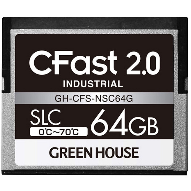 GH-CFS-NSC64G CFast2.0 SLC 0度～70度 3年保証 グリーンハウス 64GB   GH-CFS-NSC64G