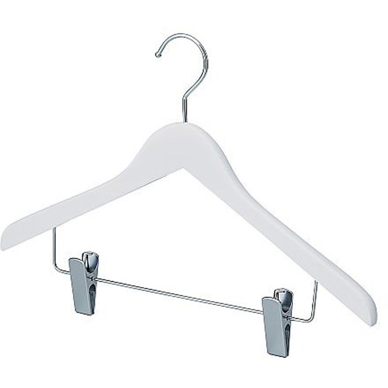 61-810-53-1 木製コーディネートハンガー ホワイトボトム下型クリップ付 10本 1セット(10本) アズワン 【通販モノタロウ】
