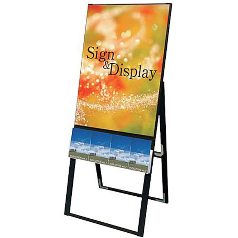 6300020095 ブラックパンフレットケーススタンド看板 片面 ポスター上 1台 トレード 【通販モノタロウ】