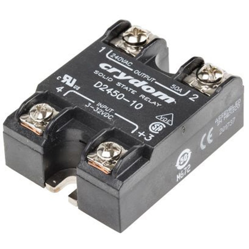 D2450-10 Sensata Crydom ソリッドステートリレー 最大負荷電流:50 A rms 最大負荷電圧:280 V rms パネルマウント， D2450-10 1個 Sensata / Crydom 【通販モノタロウ】