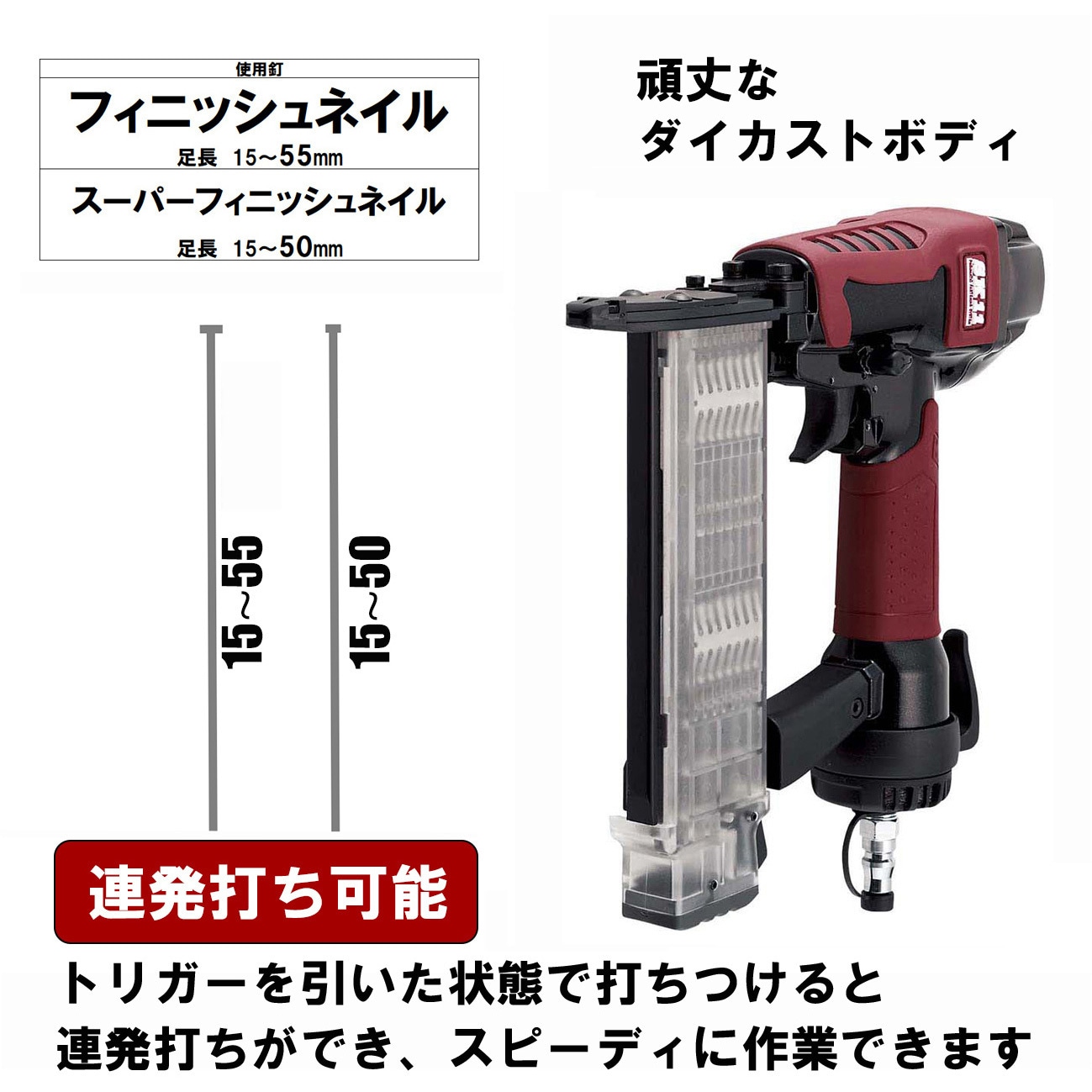 SA-F55-Z1 エア仕上釘打機 F55 1個 SK11 【通販モノタロウ】