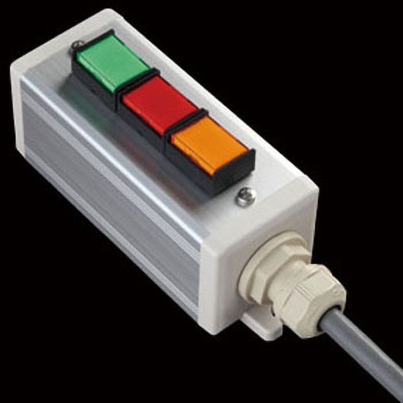 AIO-M313 スイッチ3点S(GRY)1m/1点+ブラケット SUS(エスユーエス) 配線あり 防塵