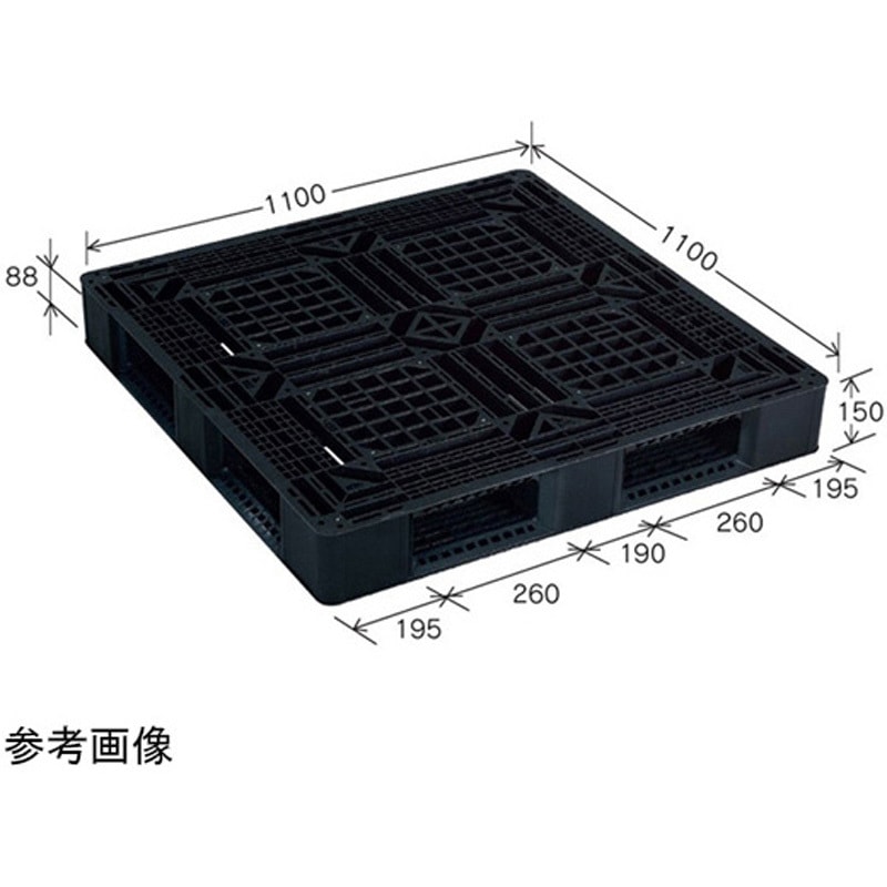 J-D4-1111F リスパレット グレー Jタイプ タイプ：片面使用型 D-デッキボードタイプ 裏・穴 外寸 mm ：1100×1100×150 岐阜プラスチック工業(RISU/リス) 1個 J-D4-1111F