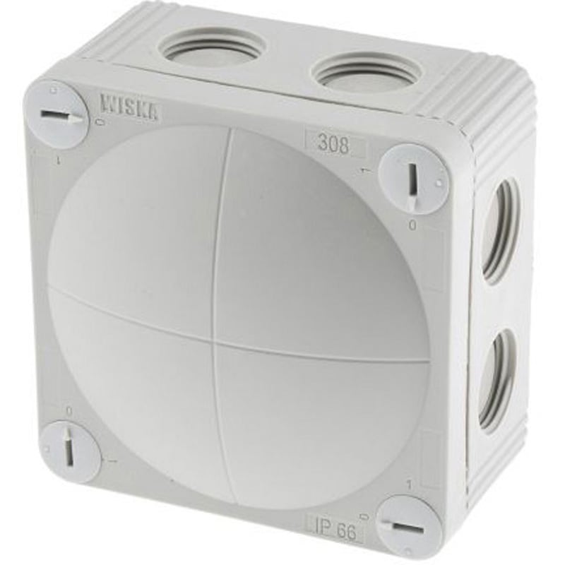 COMBI 308/5 WISKA ジャンクションボックス， ポリプロピレン， グレー， 85 x 85 x 51mm IP66 1袋(5個) WISKA 【通販モノタロウ】