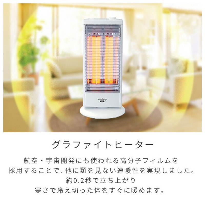 AEH-G100D(W) 遠赤外線グラファイトヒーター 手動首振り機能付き 1台
