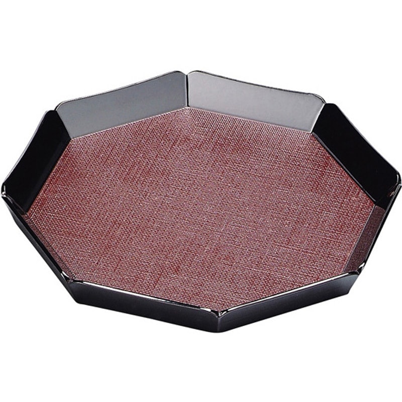 55010050 木製 72八角布目輪花盛器 ウルミ外黒 1個 福井クラフト 【通販モノタロウ】